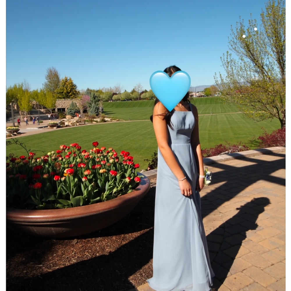 Azazie Blue Gown Sleeveless Spaghetti Strap for Prom